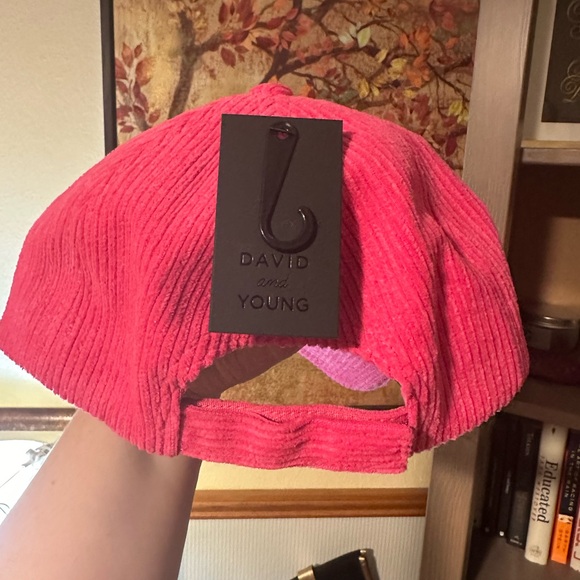 NWT pink corduroy hat with fuzzy smiley face - Picture 5 of 5